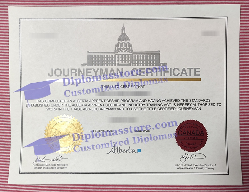 Journeyman certificate, fake Canada certificate,