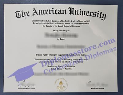 American University diploma certificate