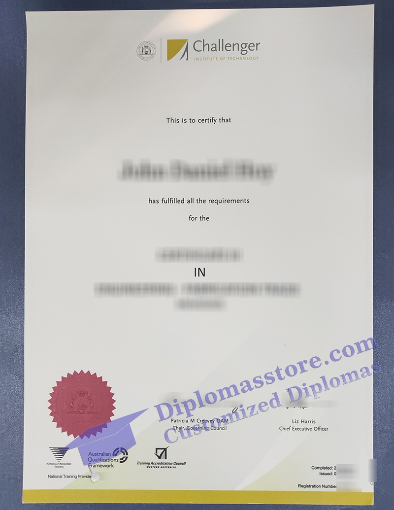 Challenger Institute of Technology certificate
