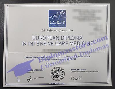 EDIC certificate, European Diploma in Intensive Care Medicine,