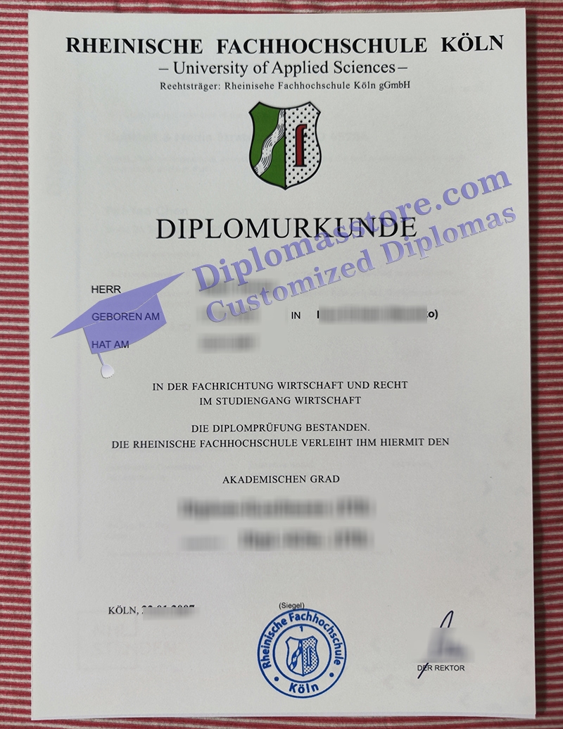 Rheinische Hochschule Köln diplomurkunde