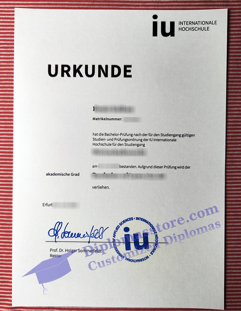 IU Internationale Hochschule urkunde