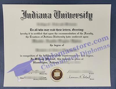 Indiana University diploma certificate