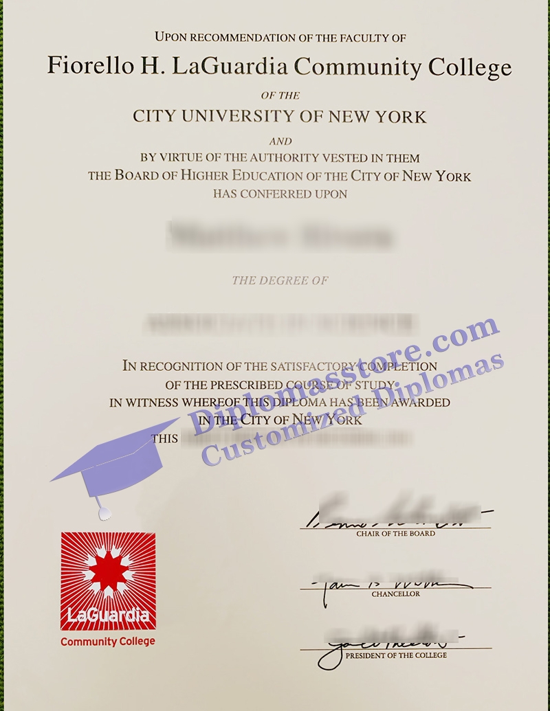 LaGuardia Community College diploma, LaGuardia Community College certificate,