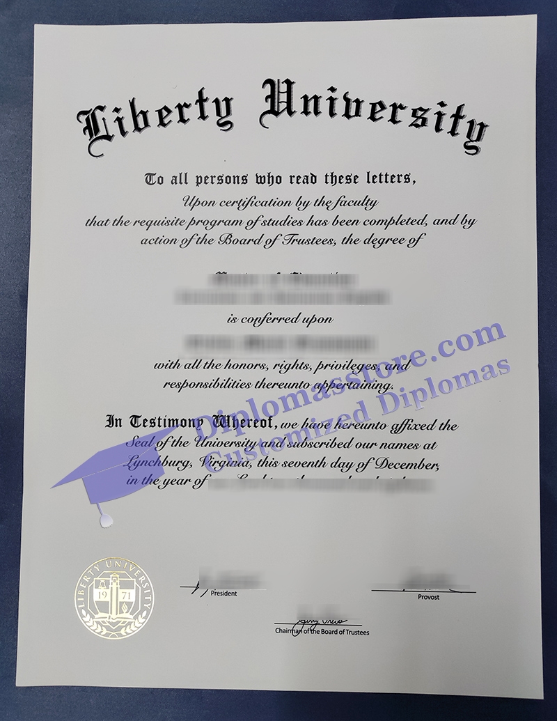 Liberty University diploma
