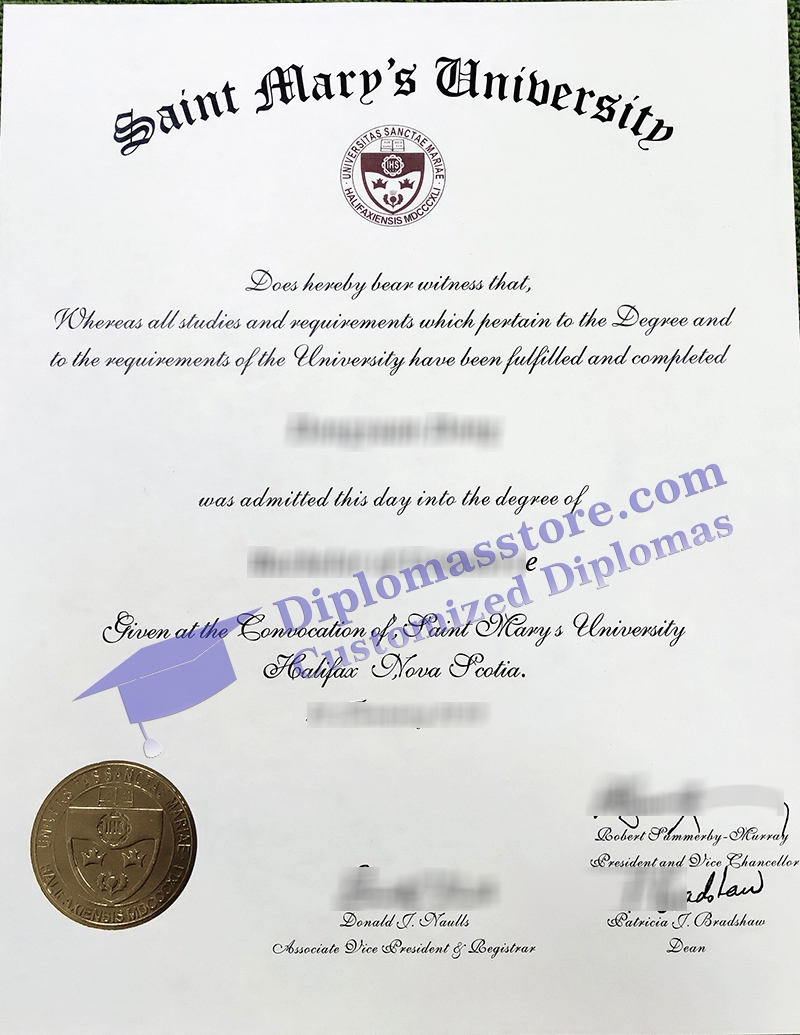 Saint Mary's University diploma, Saint Mary's University degree,