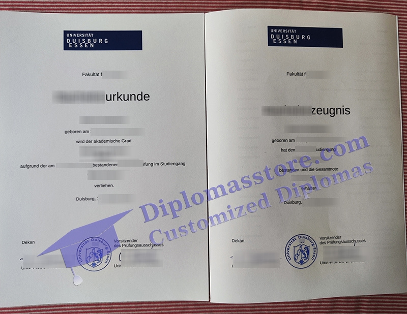 Universität Duisburg-Essen urkunde, Uni Duisburg-Essen zeugnis,