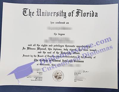 University of Florida degree certificate