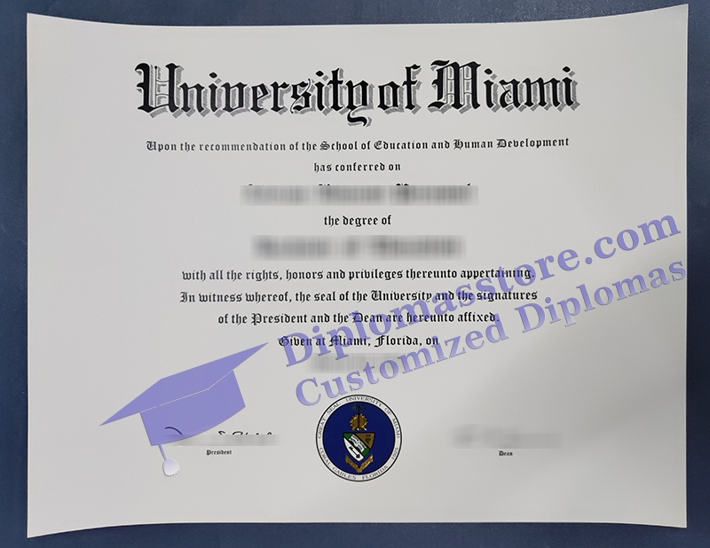 University of Miami diploma
