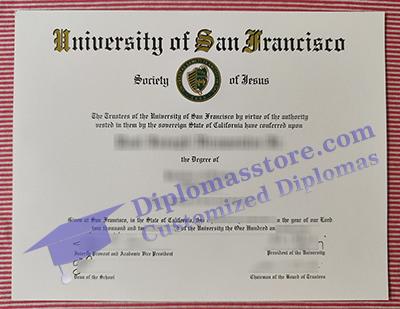 University of San Francisco diploma certificate