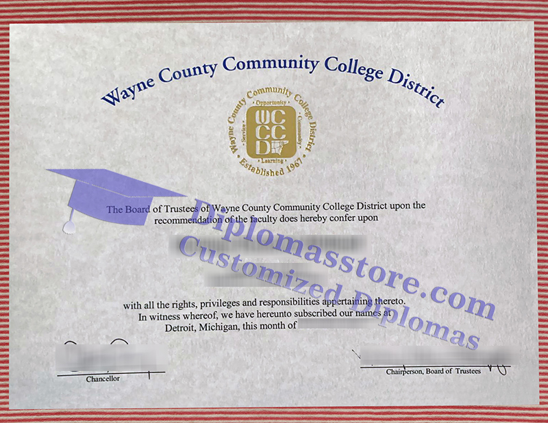 Wayne County Community College District diploma, WCCCD certificate,