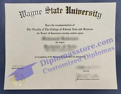 Wayne State University diploma certificate