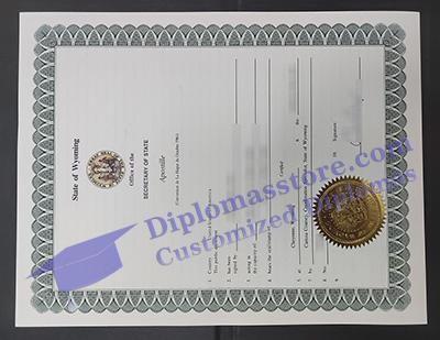 Wyoming apostille certificate