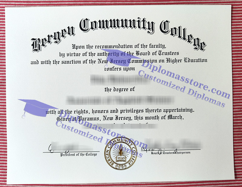 Bergen Community College diploma, Bergen Community College degree,