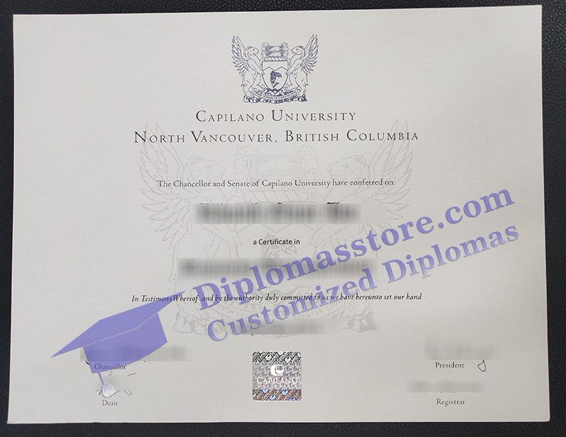 Capilano University diploma, Capilano University certificate,