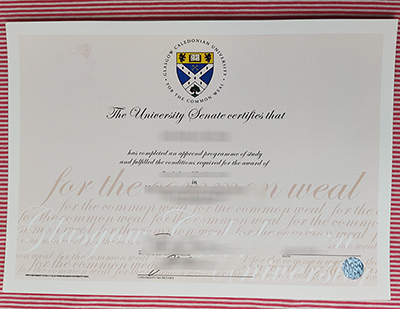 Glasgow Caledonian University degree certificate