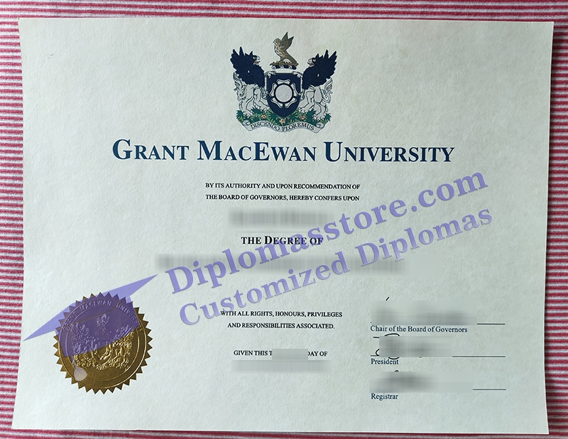 Grant MacEvan University degree, MacEvan University diploma,