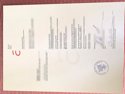 Hochschule Anhalt urkunde certificate