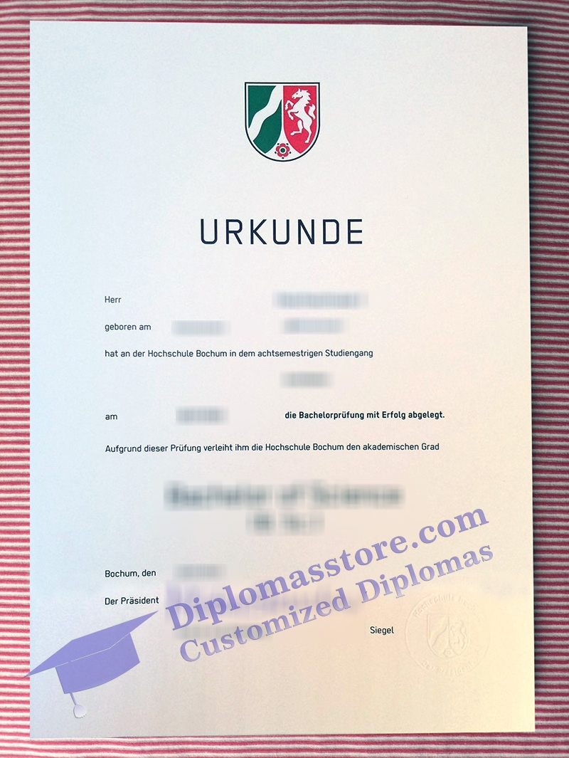 Hochschule Bochum urkunde, Hochschule Bochum degree,