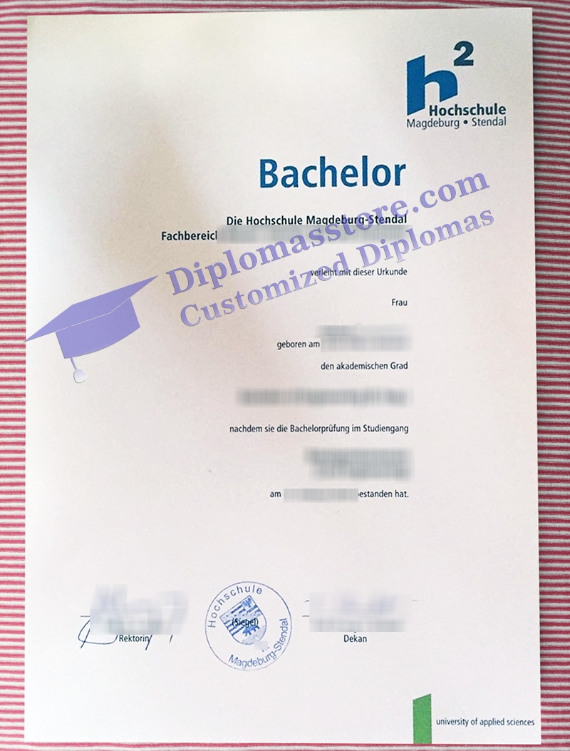 Hochschule Magdeburg-Stendal urkunde, Hochschule Magdeburg-Stendal diploma,