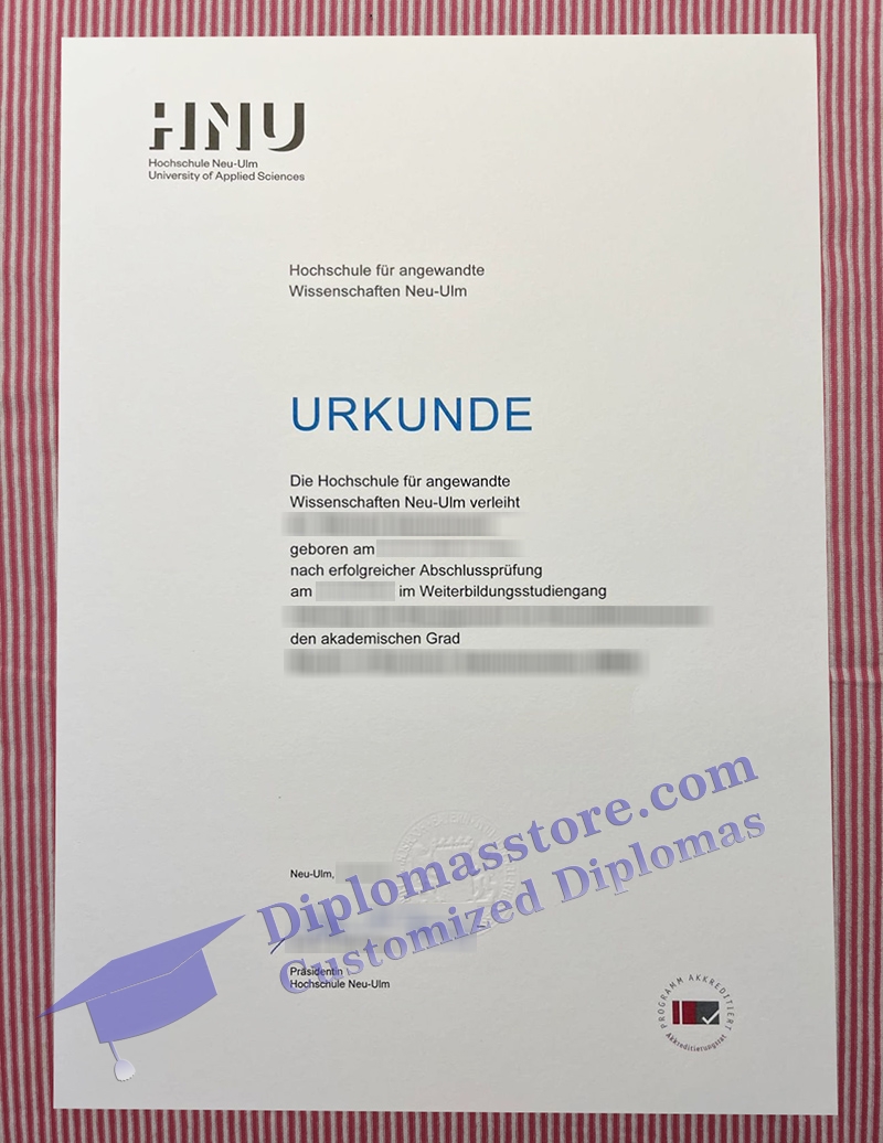 Hochschule Neu-Ulm urkunde, Hochschule Neu-Ulm degree,