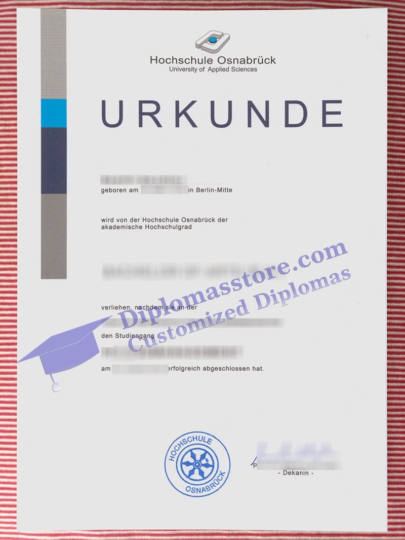Hochschule Osnabrück urkunde, Hochschule Osnabrück degree,