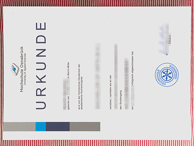 Hochschule Osnabrück urlunde certificate