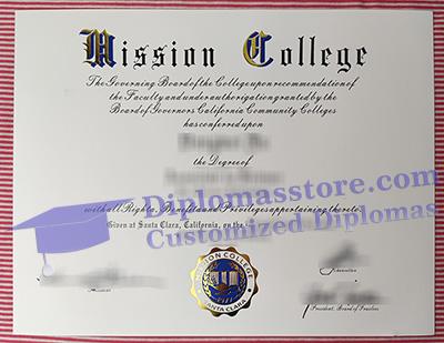 Mission College diploma certificate