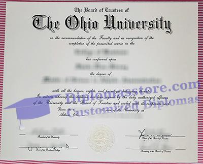Ohio University diploma certificate