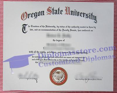 Oregon State University diploma certificate