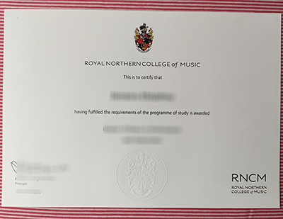 Royal Northern College of Music degree certificate