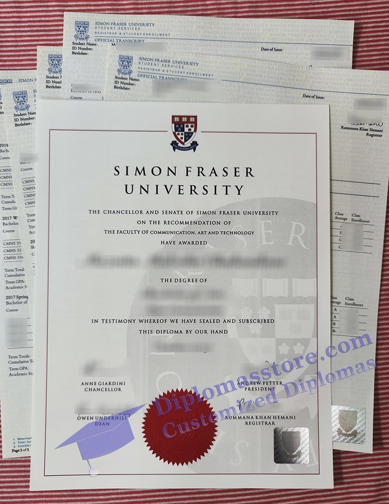 Simon Fraser University degree, SFU transcript,