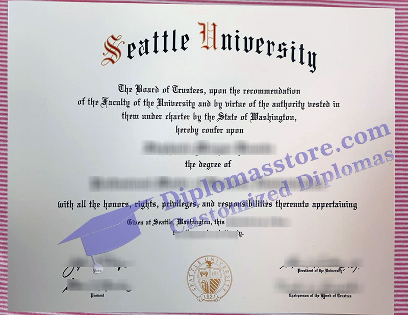 Seattle University diploma, Seattle University certificate,