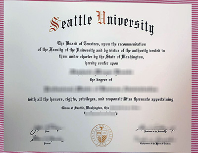 Seattle University diploma certificate