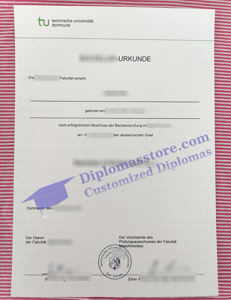 TU Dortmund urkunde, Technische Universitat Dortmund certificate,