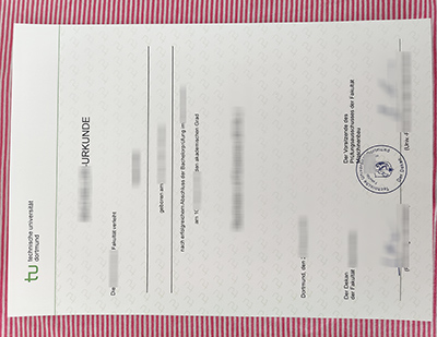 TU Dortmund urkunde, Technische Universitat Dortmund certificate,
