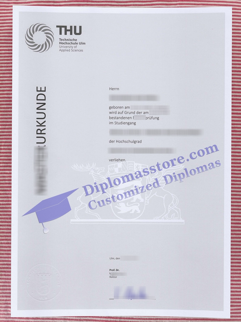 Technische Hochschule Ulm urkunde, Ulm University of Applied Sciences degree,