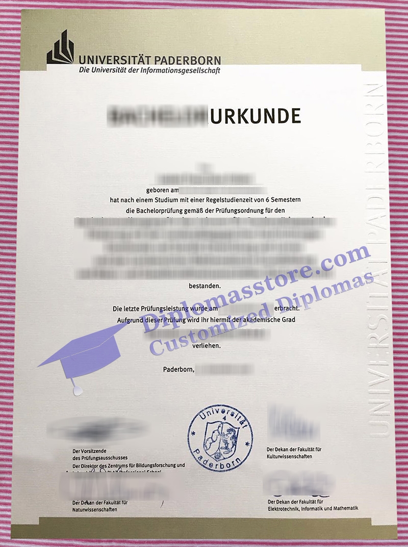 Universität Paderborn urkunde, Universität Paderborn degree,