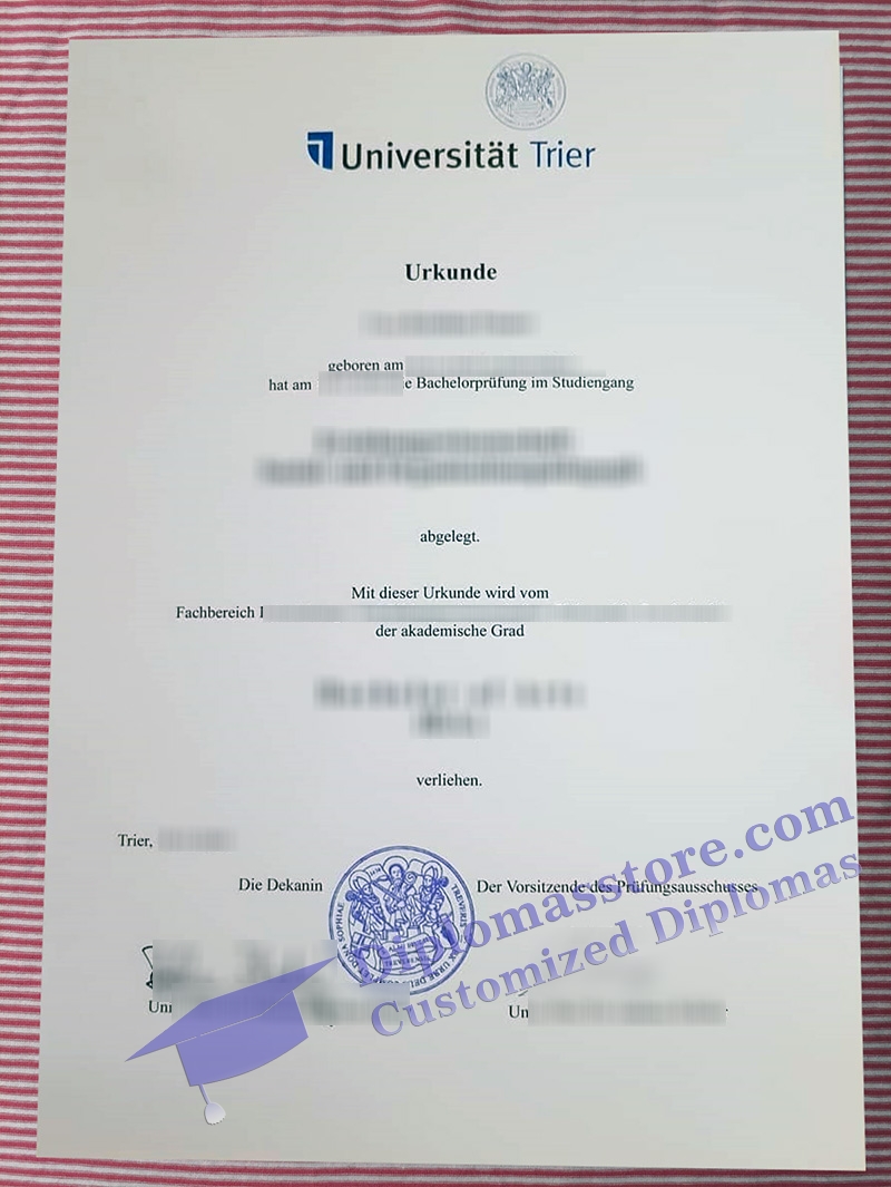 Universität Trier urkunde, Universität Trier certificate,