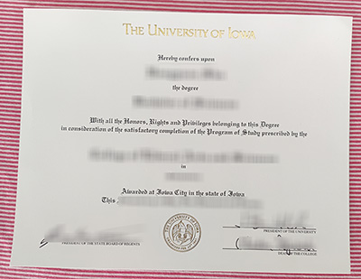 University of Iowa diploma certificate