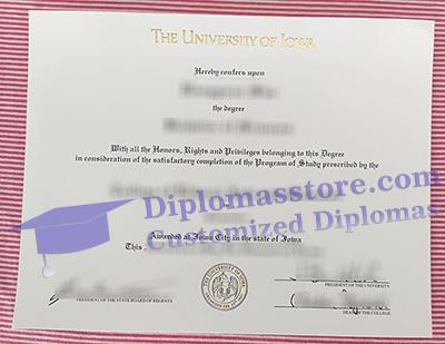 University of Iowa diploma certificate