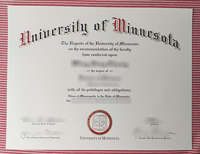University of Minnesota diploma certificate