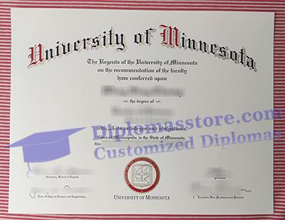 University of Minnesota diploma certificate