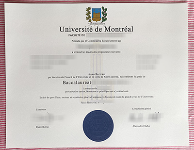UdeM diploma certificate