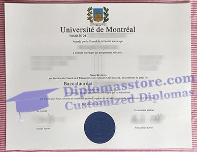 UdeM diploma certificate