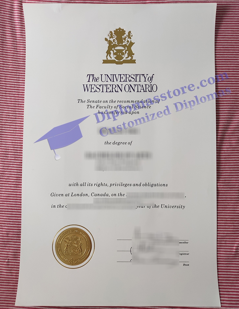 University of Western Ontario diploma, Western University certificate,