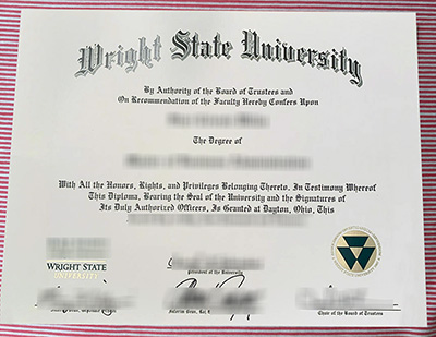 Wright State University diploma certificate