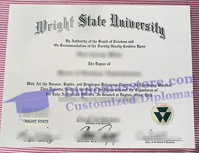 Wright State University diploma certificate