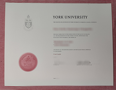 York University diploma certificate