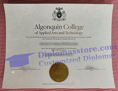 Algonquin College diploma certificate